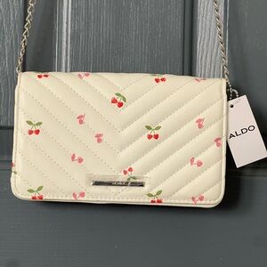 ALDO White Crossbody Bag with Cherry Design